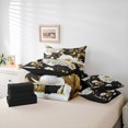 thumbnail image 6 of Manfei Chic White Peony Bedding Comforter Set 7pcs, Garden Flower Floral Queen Bedding Sets, Gold Leaves Queen Sheet Sets, Microfiber Room Decor, 6 of 8
