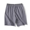thumbnail image 4 of pstuiky Pantalones cortos para hombre, Pantalones cortos casuales holgados de color liso con cremallera, bolsillo, cordón y cintura elástica para hombre Pantalones cortos cargo, 4 of 6