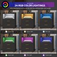 thumbnail image 5 of LVSOMT Black Nightstand with Wireless Charging Station and 24 Colors RGB Lights, Modern Night Stand with Drawer for Bedroom,  Smart Bedside Table for Living Room Office, 5 of 10