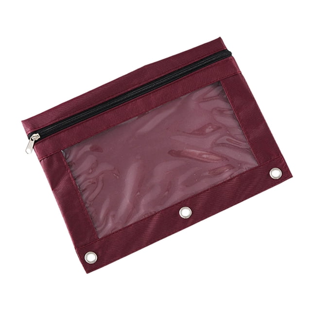 Folders for Documents Three Hole Pencil Case Zipper Transparent File Storage Bag Detachable Folder Large Capacity Pencil Case