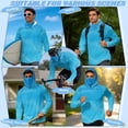 thumbnail image 5 of SEANATIVE Sun Protection Fishing Hoodie for Men, Long Sleeve Hooded Full Coverage Fishing Shirt Workout Camping Running Hooded Top with Mesh Face Mask, M, Abstract Stripes Pattern Blue, 5 of 7