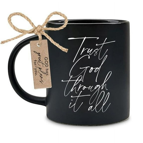 LCP 18476 Mug Black Trust God Through It All 18 Oz