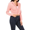 thumbnail image 2 of Women's Basic Casual Cotton Fleece Long Sleeves Solid Full-Zip Cropped Sweatshirt Hoodie, 2 of 4