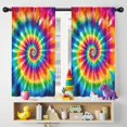 thumbnail image 5 of Blackout Kids Curtains,Colorful Rainbow Tie Dye Spiral Pattern Childrens Insulated Curtains Set Of 2,Bedroom Essentials,Toddler Room Decor 42"x54", 5 of 5