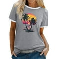 thumbnail image 3 of Womens Tops Casual T Shirts Color Block Graphic Short Sleeve Beach Summer Fashion Clothing, 3 of 6