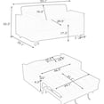 thumbnail image 5 of 2-seat orange corduroy folding sofa bed / Brings comfort to small home environments, 5 of 6