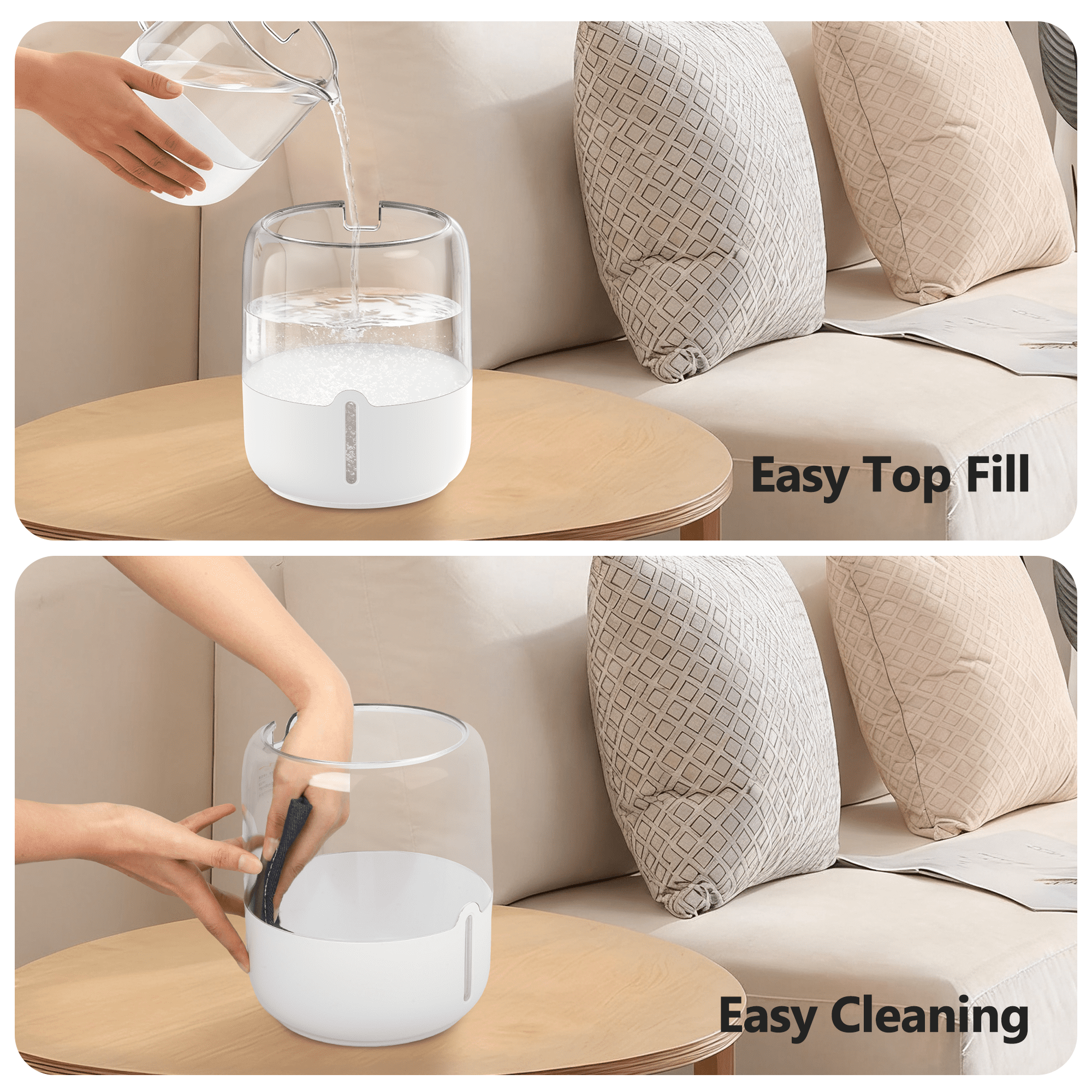 BCOOSS 4L Cool Mist Humidifier for Room Home Top Fill Ultrasonic Air Humidifier and Vaporizer with Humidity Sensor
