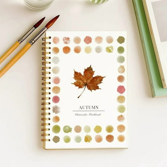 Beginner Friendly Watercolor Workbook,6.5x9" Travel Size Book,Step-by-Step Painting Guide with 12 Sketches, Lay-Flat Binding, 120lb Paper,Perfect Gift for Artists,Includes Perforated Pages