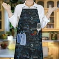 thumbnail image 6 of Math Equations Number Patterns Blue Pattern Apron-Garden Aprons for Women with Pockets-Cotton Linen Waterproof Kitchen Cooking Gardening Aprons Adjustable for Kitchen,Cooking,BBQ and Salon 33x27 Inch, 6 of 7