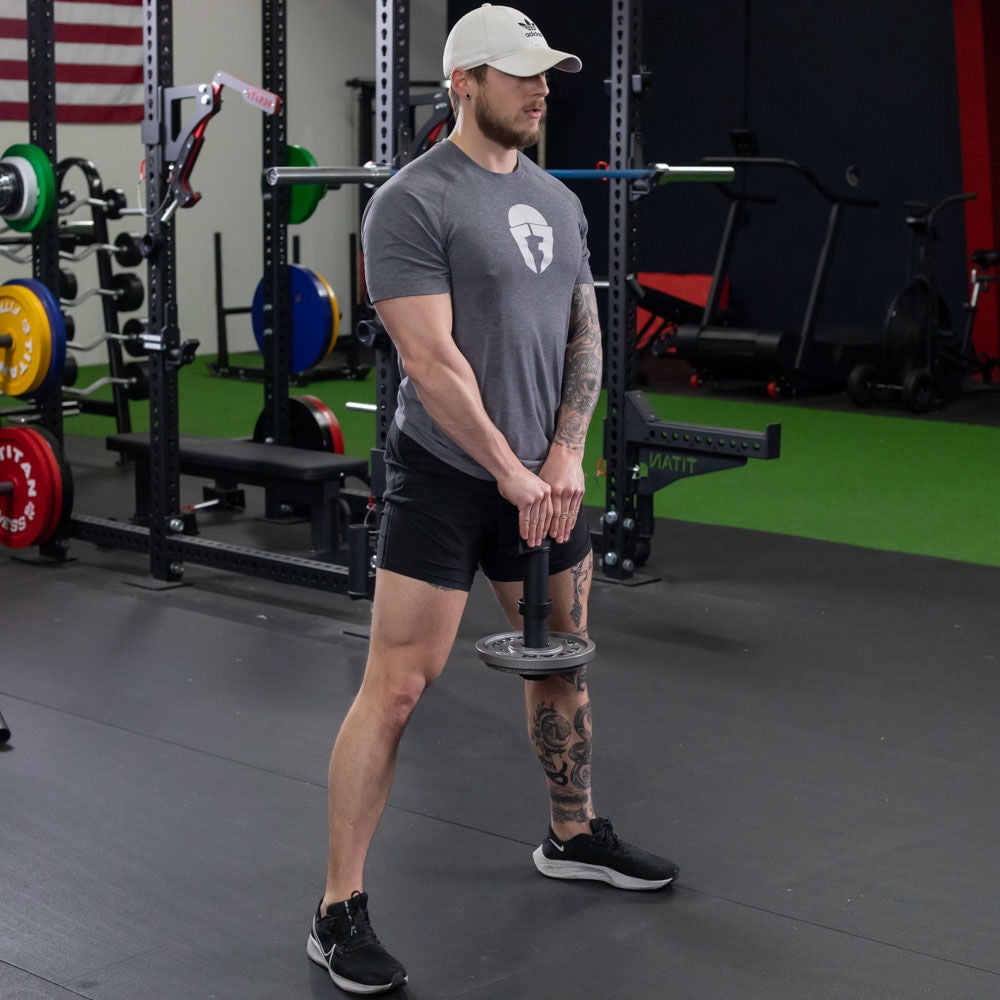 Titan Fitness Plate-Loaded Leverage Block Fits Olympic-Sized Weight Plates, Strongman Grip Strength Training, Pinch Training, Perform Curl Movements, Static Pinch Training, Swinging Motions