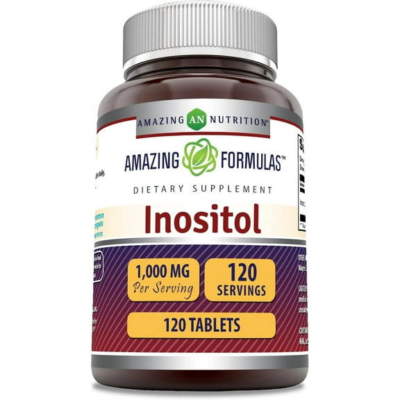Amazing Formulas Inositol 1000mg 120 Tablets Supplement | Non GMO | Gluten Free | Made in USA