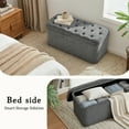 thumbnail image 5 of Dovov 40" Storage Ottoman Bench, End of Bed Bench Hold up to 330lb Footstool Storage Chest Footrest, Gray, 5 of 12