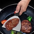 thumbnail image 1 of Kbndieu Gadgets de Cuisine Spatule de Cuisson en Acier Inoxydable Demi-Rond Teppanyaki Spatule Poignée en Plastique Spatule à Main Spatule de Friture Fabricant en Gros, 1 of 6