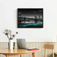 thumbnail image 2 of Nawypu Philadelphia Skyline City Canvas Wall Art Decor Black and White Aqua Green Teal Panorama Cityscape Pictures Artwork Painting Poster for Bedroom Office Decoration Stretch Framed, 2 of 4