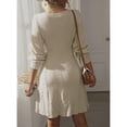 thumbnail image 5 of SOMER Womens Dress V-Neck Casual Dresses for Women Ripple Sweater Dress, Dresses for Women 2025 Elegant Classy Fall and Winter Long Sleeve Dress, 5 of 8