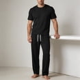 thumbnail image 5 of PNTUTB Summer Men's Two-Piece Set Fashion Loose Round-Neck Short-Sleeve T-Shirt Lightweight Drapey Breathable Casual Ice-Silk Drawstring Pants Sports Set, 5 of 6