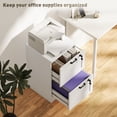 thumbnail image 4 of HOMCOM Office File Cabinet with 2 Drawers, Vertical Filing Cabinet, White, 4 of 10