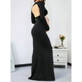 thumbnail image 2 of Maternity Photoshoot Dress Long Sleeve Sexy- Cut-Out Backless Maternity Maxi Gown Photography Outfits Black S, 2 of 6
