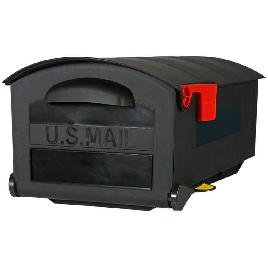GIBRALTAR Plastic Mailbox Post Combo Large Capacity Black Residential Mail Box