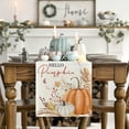 thumbnail image 2 of Hello Pumpkin Flowers Leaves Thanksgiving Table Runner, Seasonal Fall Harvest Vintage Kitchen Dining Table Decoration for Indoor Outdoor Home Party Decor 13 x 72 Inch, 2 of 4