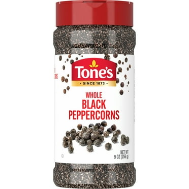Tone's Black Peppercorns Whole, Kosher, 9 oz