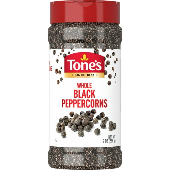 Tone's Black Peppercorns Whole, Kosher, 9 oz