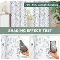 thumbnail image 3 of Living Room Curtains 84 inches Long Thermal Insulated Room Darkening Curtains for Dining Room Patio Leaf Pattern Grommet Drapes for Bedroom, Grey, 2 Pieces, 3 of 10