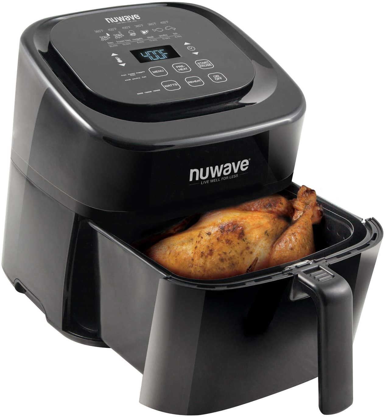 NuWave Brio 6-quart Air Fryer With App Recipes One Touch Digital Controls for sale online 