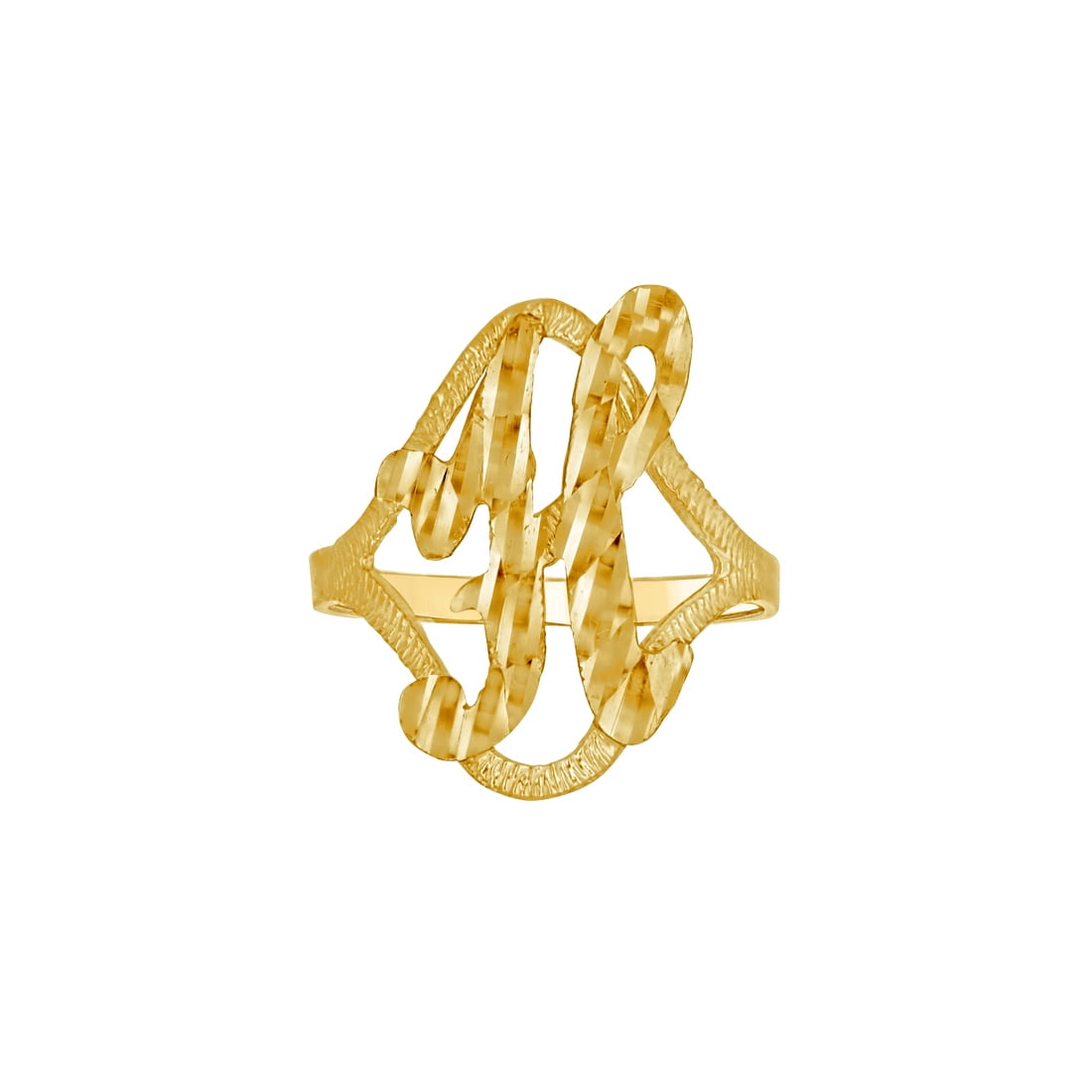 10k Yellow Gold Womens Letter Name Personalized Monogram Initial H Ring 20.5x2.00mm Wide Size 8 Ring for Women