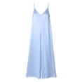 thumbnail image 5 of Tqcoqu Women's Backless Summer Beach Casual Jumpsuit,V Neck Spaghetti Strap Wide Leg Jumpsuit with Pockets,Blue Women's S-XXXL, 5 of 8