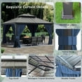 thumbnail image 7 of ASJMR 12x14 FT Hardtop Gazebo Double Roof with Metal Frame,Outdoor Pavilion With Curtains and Nettings,Garden Tent For Courtyards Backyards Decks Grass,Navy, 7 of 7