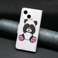 thumbnail image 2 of iPhone 13 Mini Case Cute Embossed Pattern Premium Leather Wallet Cover Flip Stand Credit Card Slots Pocket Holder Magnetic Closure Folio Case for iPhone 13 Mini, Giant Panda, 2 of 8