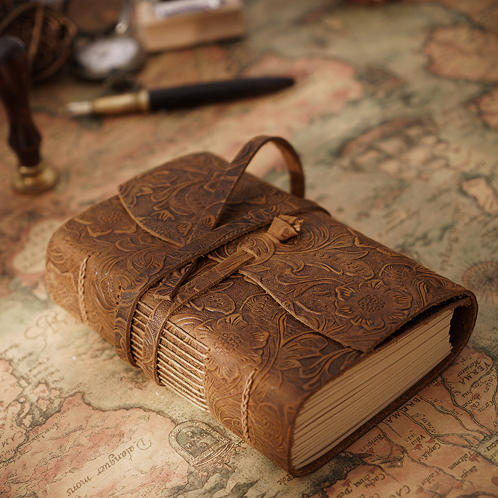 Milue Exquisite Vintage Notebook Antique Handmade Sketchbook Business Gift
