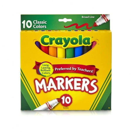 Crayola Classic Broad Line Markers, Classic Colors, 10-Count