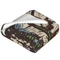thumbnail image 2 of Bixox Fleece Blanket Vector Butterflies Pattern Super Soft Double-Sided Microfiber Flannel Blanket for Sofa, Bed, Couch, Suitable for All Seasons - 80"x60", 2 of 5