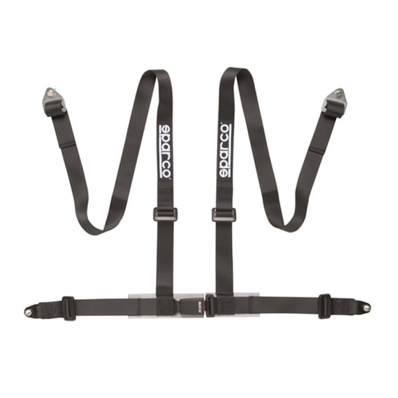 Sparco Racing Seat Belt Safety Harness Street Tuner Black 2-Inch 4-Point Bolt-In 04604BV1NR