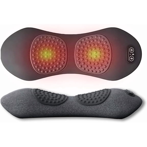 3 in 1 Back Massager with Electric Traction, Heat Therapy and Vibration, Ergonomic Memory Foam Support for Neck Shoulder and Sciatica Pain Relief
