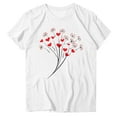 thumbnail image 3 of Womens Valentine's Day Oversized T-Shirt, White Plus Size Heart Print Graphic Tee, Casual Cute Top & Holiday Gift,Size 4XL, 3 of 4