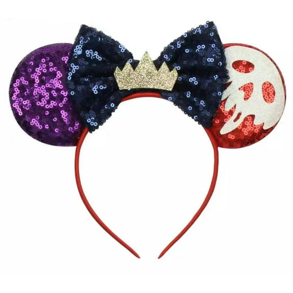 Poisoned Apple Minnie Ears Orange Mickey Sequin Halloween Ears Orange Mickey Ears