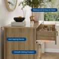 thumbnail image 3 of Modern Fluted Dresser - 42.9" Tall 5-Drawer Chest with Metal Handles, wood color, 3 of 7