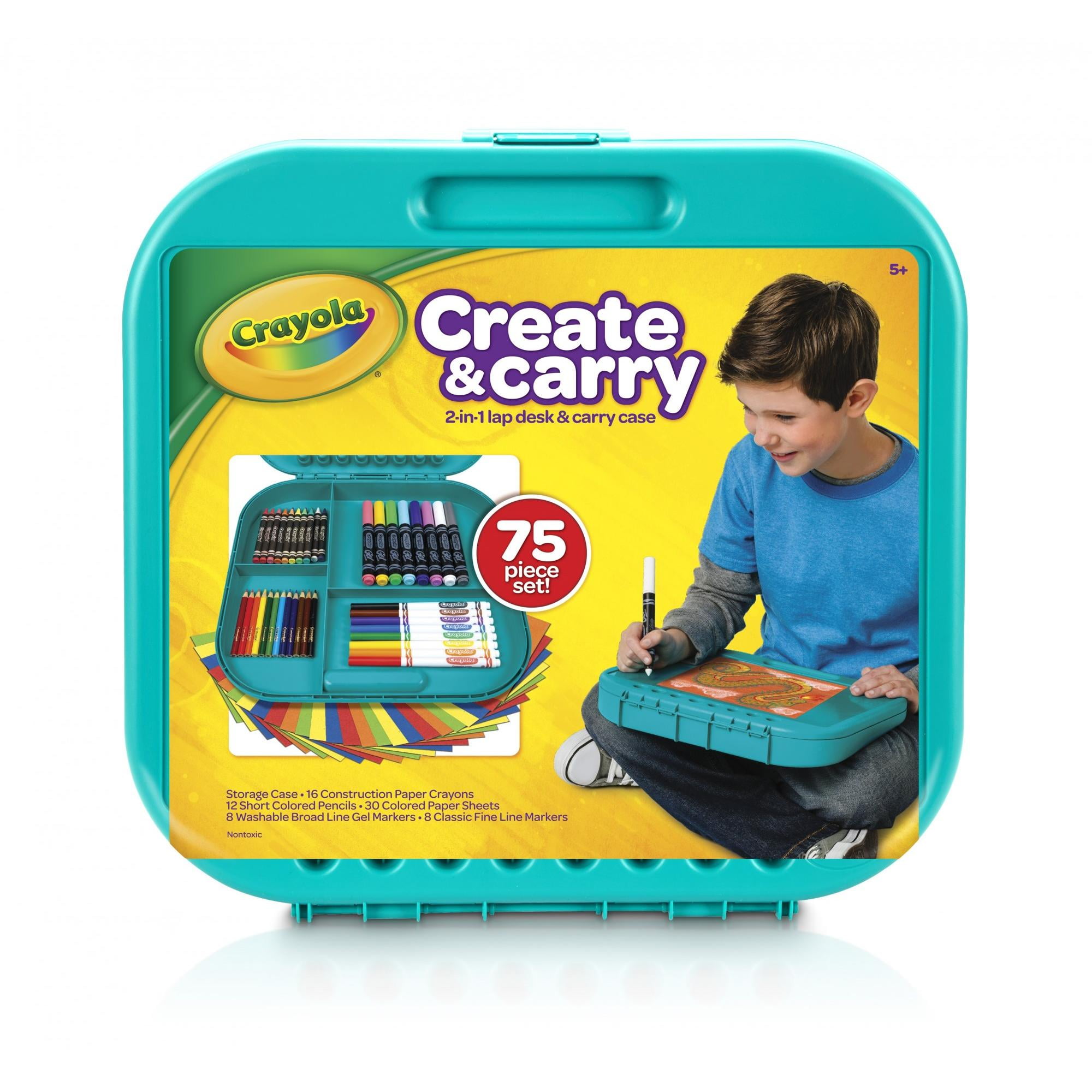 Crayola Create and Carry Art Coloring Set, Child Ages 5+, 75 Pieces