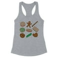thumbnail image 1 of Christmas Cookie Grid Tank Top Fitted Racerback Women's X-Large Heather Grey, 1 of 5
