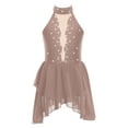 thumbnail image 1 of RUNQHUI Robe de Danse Lyrique pour Filles Enfants Sans Manches Dos Nu avec Strass Rose Poussiéreux 8, 1 of 5