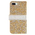 thumbnail image 2 of for 5.5" iPhone 8 + PLUS case iPhone 7 +PLUS Case Phone Case Hybrid Diamond Wallet Grip Texture Pouch Pocket Purse Screen Flip Cover Glowing Gold, 2 of 4