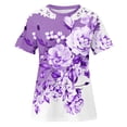 thumbnail image 4 of Camisas de Manga Corta para las Mujeres Impresión Cuello Redondo Suéter Encaje Camisa, Blusa de Verano Casual para las Mujeres, 4 of 4