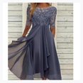 thumbnail image 2 of Robe en Dentelle Appliquée Midi Manches Courtes Robes de Soirée Décontractées Robe Assortie pour Mariage YOUYOU, 2 of 4