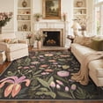 thumbnail image 2 of DEORAB 8x10 Large Vintage Floral Area Rugs – Machine Washable Rugs for Living Room, Non Slip Rubber Backing,Floral Rug for Bedroom Entryway Dining Home Office，Brown, 2 of 9