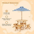 thumbnail image 3 of Costway Kids Wooden Table Set with Octagon Table 4 Stools & Removable Adjustable Umbrella Natural, 3 of 10