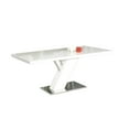 thumbnail image 2 of Benjara 63 Inch Dining Table, Modern White Lacquered Rectangular Top, Steel Base, 2 of 6