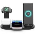 thumbnail image 2 of 6 in 1 Wireless Charging Station 15W Fast 360° Rotating Charger for Phone Earbuds Watch Sensitive Induction Multi Device Low Temp Trickle Desktop Office Home Travel, 2 of 5